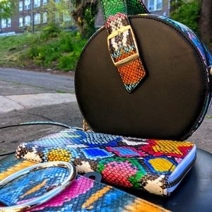 SOLD Multi Snakeskin Print Crossbody Matching Set